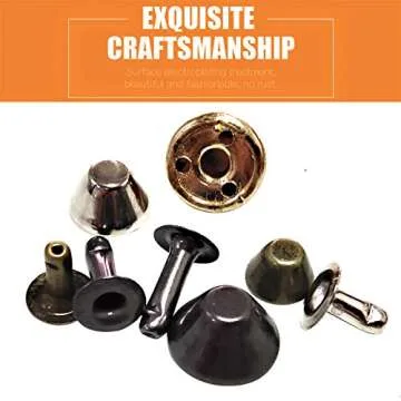 AngelaKerry 240 Sets Include 4 Colors 3 Sizes Mini Small Metal Flat Head Stud Purse Feet Spike Screw Back Purse Luggage Foot Nails Rivets Bottom Brads