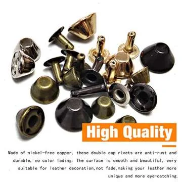 AngelaKerry 240 Sets Include 4 Colors 3 Sizes Mini Small Metal Flat Head Stud Purse Feet Spike Screw Back Purse Luggage Foot Nails Rivets Bottom Brads