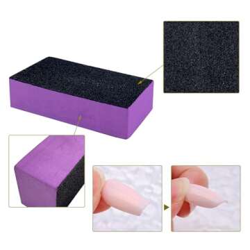 HeeYaa 10 Pcs Nail Buffer Sanding Block Polisher Buffing File 100/180 Grit 3 Sides Nail Files Art Pedicure Manicure File(Black Purple)
