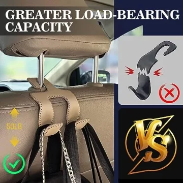 TISOHUGO Stylish Headrest Hooks for Cars - 2 in 1 Design