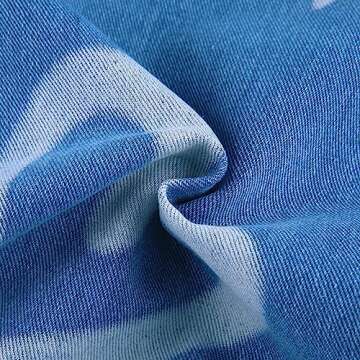 Women's High Waist Heart Print Wide Leg Loost Fit Vintage Boyfriend Jeans Teen Girls Streetwear Denim Pants