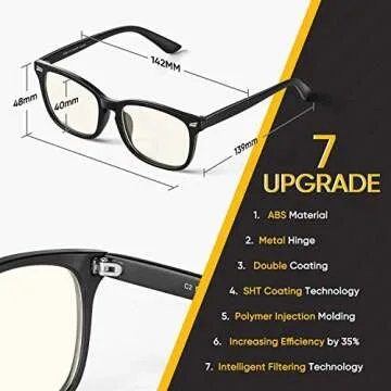 ENSARJOE Blue Light Blocking Glasses for Gaming and Work