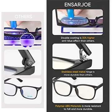 ENSARJOE Blue Light Blocking Glasses for Gaming and Work