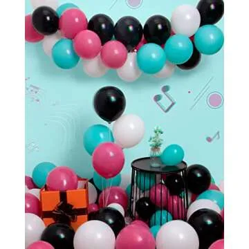 Styirl Black 100 Pcs Party Balloons (5/10/12/18 inch) for Birthday, Wedding, Graduation, Baby Shower, Bachelorette Party Decorations, Includes Curling Ribbon