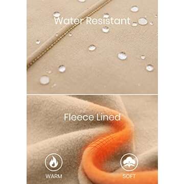 Ewedoos Fleece Lined Pants Women - Fleece Lined Sweatpants Women with Pockets High Waisted Thermal Joggers Winter Pants Khaki