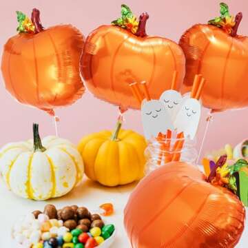 Fall Pumpkin Balloons 8 Pack for Thanksgiving Parties