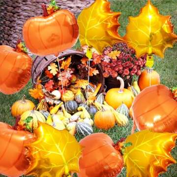 Fall Pumpkin Balloons 8 Pack for Thanksgiving Parties