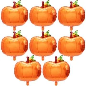 Fall Pumpkin Balloons 8 Pack for Thanksgiving Parties
