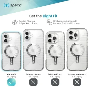 Slim Speck Crystal Clear iPhone 16 Case with MagSafe