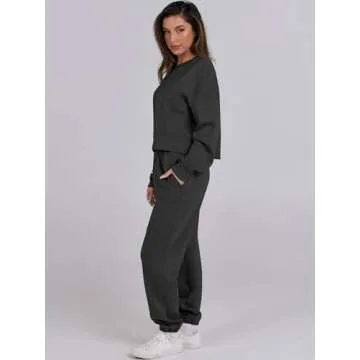 ANRABESS Women’s Lounge Sets - Stylish Cropped Sweatshirt Set