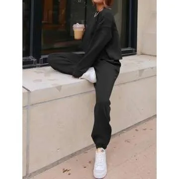 ANRABESS Women’s Lounge Sets - Stylish Cropped Sweatshirt Set