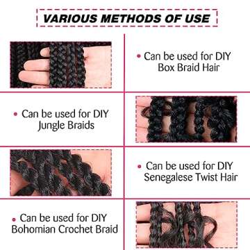Unionbeauty 26 Inch Black to Purple Ombre Braiding 2Packs Pre Stretched Crochet Braid Easy Braid Hair Extensions Synthetic Braiding Hair for Box Goddess Braids Yaki Texture Hot Water Setting