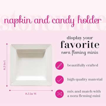 Nora Fleming Pinstripes Napkin & Candy Holder for Entertaining