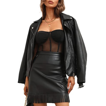 Trendy Bellivera Faux Leather Moto Jacket for Women