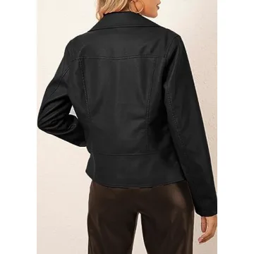 Trendy Bellivera Faux Leather Moto Jacket for Women