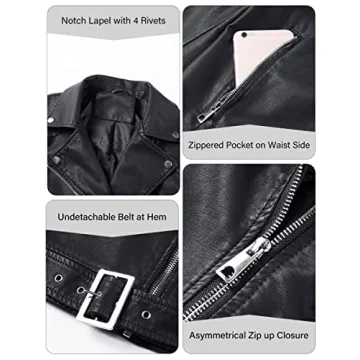 Trendy Bellivera Faux Leather Moto Jacket for Women