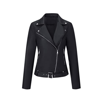 Trendy Bellivera Faux Leather Moto Jacket for Women