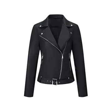 Trendy Bellivera Faux Leather Moto Jacket for Women