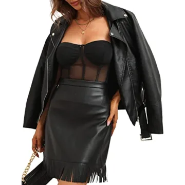 Trendy Bellivera Faux Leather Moto Jacket for Women