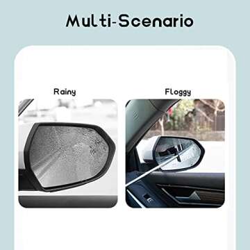 TOPSACE Car Side Mirror Squeegee, Retractable Wing Mirror Wiper Cleaner, Portable Vehicle Interior Exterior Accessories for Rainy Foggy Weather