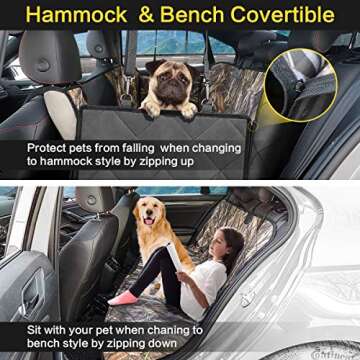 KIMHY Dog Car Seat Cover for Back Seat, Backseat Cover for Dogs in Car with Mesh Window, Dog Hammock...
