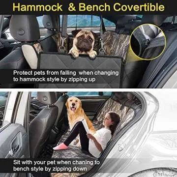 KIMHY Dog Car Seat Cover for Back Seat, Backseat Cover for Dogs in Car with Mesh Window, Dog Hammock...