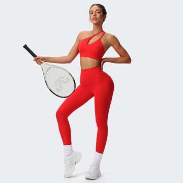 Aoxjox High Waisted Workout Breeze Leggings for Women Tummy Control Buttery Soft Yoga Pants 26" (Rac...