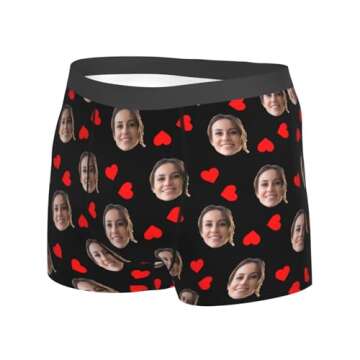 Personalized Boxers For Men Custom Boxers Custom Boxers For Men Valentines Day Gifts For Him Persona...