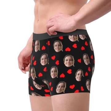 Personalized Boxers For Men Custom Boxers Custom Boxers For Men Valentines Day Gifts For Him Personalized Boxers S
