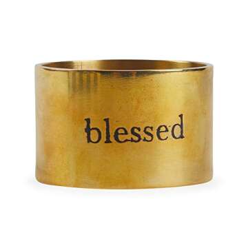 DII Christmas Thanksgiving Holiday Tabletop Décor Collection Decorative Napkin Ring Holder Set, 1.6...