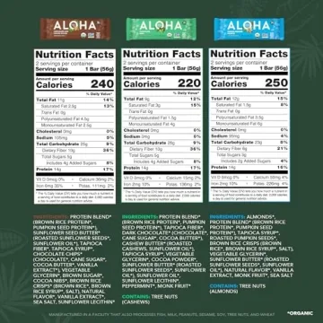 ALOHA Protein Bars Variety Pack - Vegan & Organic Snacks