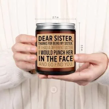 GSPY Sister Candle, Sisters Gifts from Sister, Brother - Funny Sister Gifts, Valentines Gifts for Sister - Birthday Gifts for Sister, Little Sister, Best Sister - Gifts for Sister from Brother