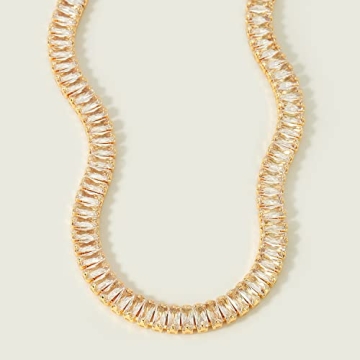 MEVECCO Gold Tennis Link Bracelet - Dainty Jewelry 14K Gold Plated