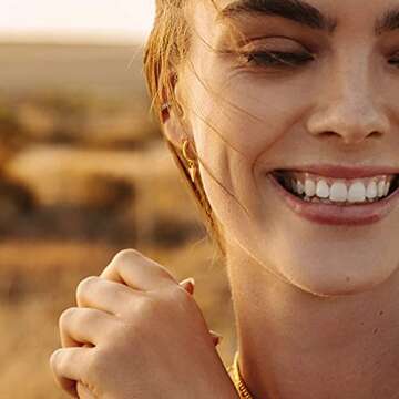 Mevecco Gold Dainty Dangle Hoop Earrings for Women 14K Gold Plated Delicate cute Geometric Triangle Cone Dangle Earrings(awl)