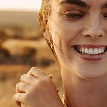 Mevecco Gold Dainty Dangle Hoop Earrings for Women 14K Gold Plated Delicate cute Geometric Triangle Cone Dangle Earrings(awl)