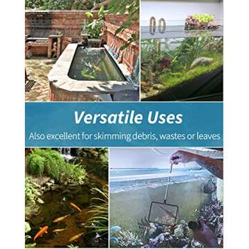 Pawfly 6 Inch Fish Net with Telescopic Handle for Aquariums