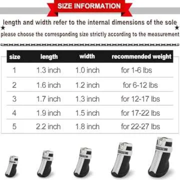 QUMY Dog Shoes for Small Dog, Puppy Dog Boots & Paw Protectors for Winter, Summer Hot Pavement, Waterproof in Rain Weather, Ourdoor Walking, Indoor Hardfloor with Anti Slip Rubber Soles Black Size 1