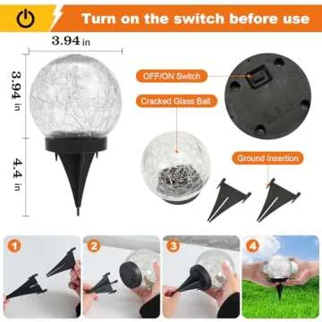 Bright Solar Globe Lights for Outdoor Spaces 2 Pack