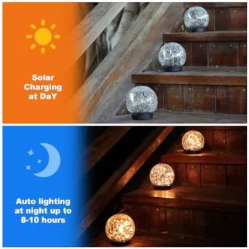 Bright Solar Globe Lights for Outdoor Spaces 2 Pack