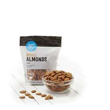 Happy Belly Whole Raw Almonds - Buttery Crunchy Snack