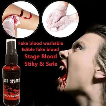 Halloween Party Cosplay Vampire Blood and Fangs Makeup Kit,Suitable For Special Effect Zombie Bride,...