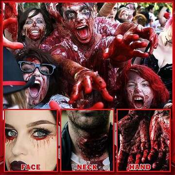 Halloween Party Cosplay Vampire Blood and Fangs Makeup Kit,Suitable For Special Effect Zombie Bride, Vampire And Monster SFX Horror Clown Makeup (A)