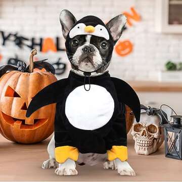 cyeollo Dog Halloween Costumes Funny Penguin Cosplay Halloween Party Outfits Clothes Pet Costume for Medium Dogs