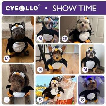 cyeollo Dog Halloween Costumes Funny Penguin Cosplay Halloween Party Outfits Clothes Pet Costume for Medium Dogs