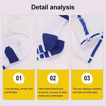 DBXIIART 5 Pairs Elite Basketball Socks Cushioned Athletic Crew Socks for Men Youth Adult Soccer Outdoor Football Running(5 Pairs A-Multicolor)