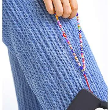 Vatogon Beaded Phone Strap Y2K Beaded Phone Charms Smiley Face Fruit Star Letter Pearl Handmade Rainbow Acrylic Polymer Clay Beads Keychain for Women Girls (6Pcs-E)