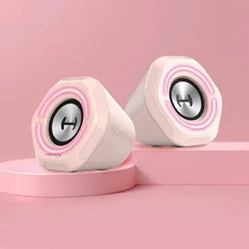 Edifier G1000 Computer Speakers: Real 10w Computer Speakers for Desktop - Loud Gaming Speakers for PC with Controllable RGB - Bluetooth 5.3 PC Speakers USB/3.5mm AUX Inputs for Room and Garage (Pink)