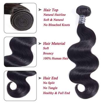 Amella Hair Virgin Body Wave 3 Bundles & Closure Set