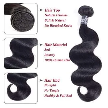 Amella Hair Virgin Body Wave 3 Bundles & Closure Set