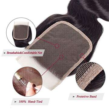 Amella Hair Virgin Body Wave 3 Bundles & Closure Set